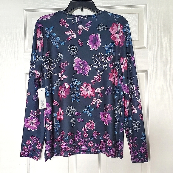 Croft & Barrow Floral Print Knit Top - Picture 3 of 6